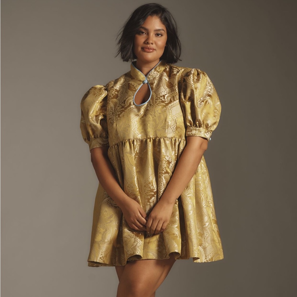 Maeve Gold Midi Dress